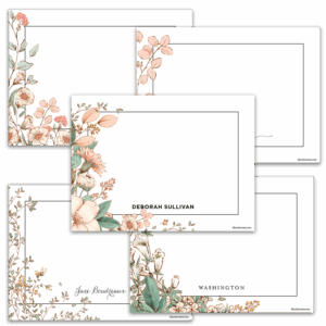 Corner Floral Notecards - Set of 20