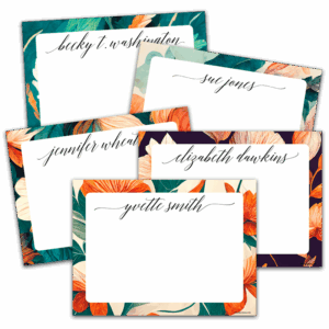 Floral Calligraphy Notecards - Set of 20