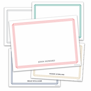 Lined Border Notecards - Set of 20