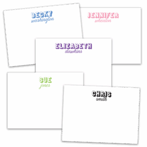 Shadowed Type Notecards - Set of 20