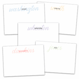 Watermark Surname Notecards - Set of 20